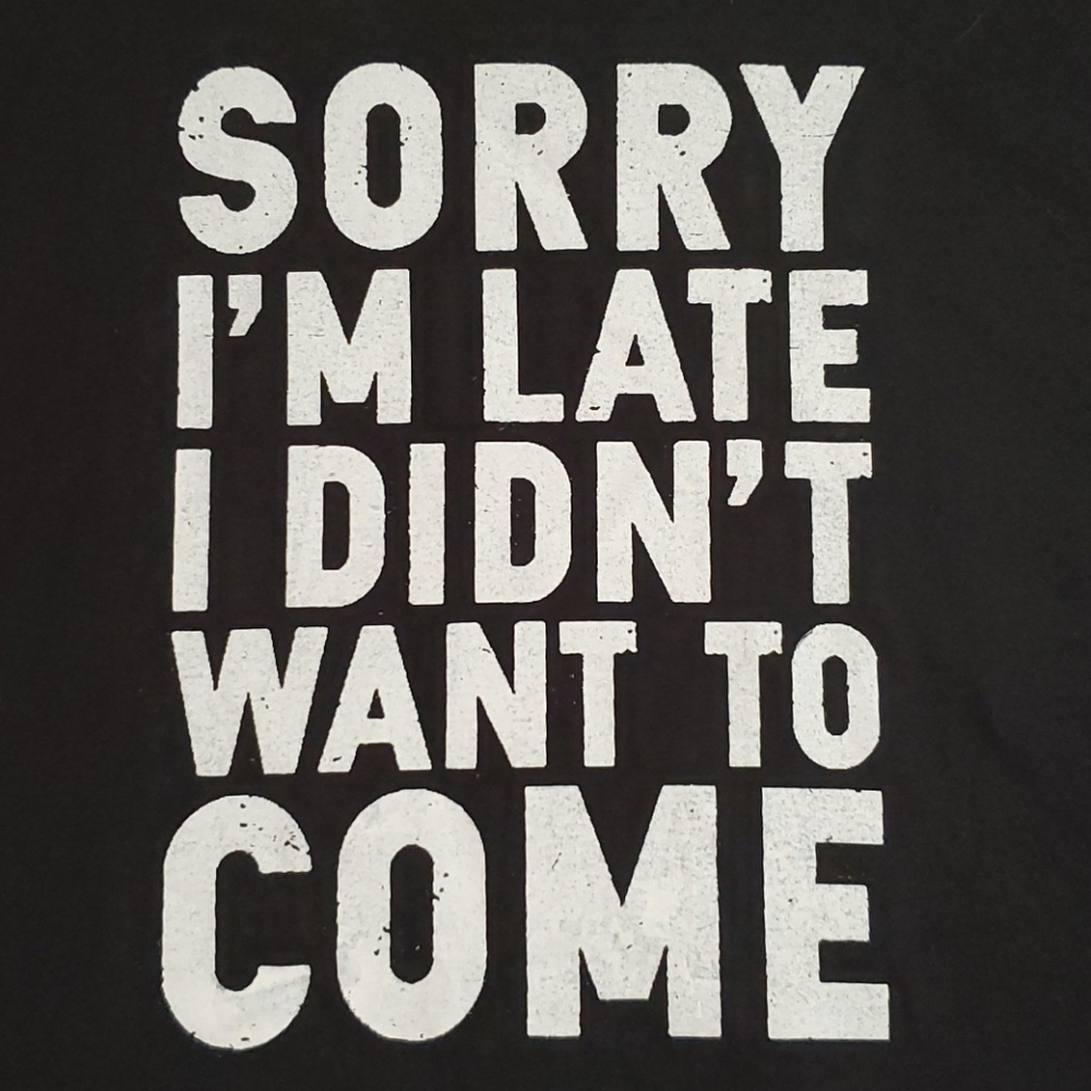 'Sorry I'm late I didn't want to come'•UNISEX•Lrg. - Picture 2 of 8